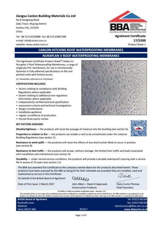 Certificado Canlon BBA